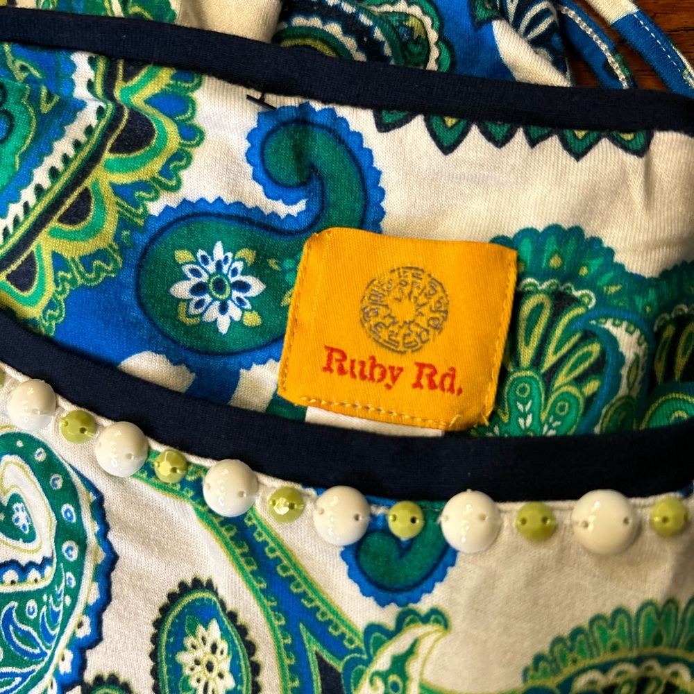 Ruby Rd. blue and green Paisley top. Size XL. NWOTGS. - Picture 4 of 5